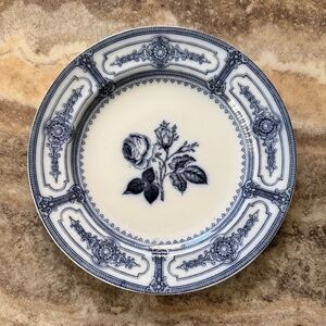 Antique 1830-1855 Flow Blue & White John Ridgway & Co Italian Rose Plate